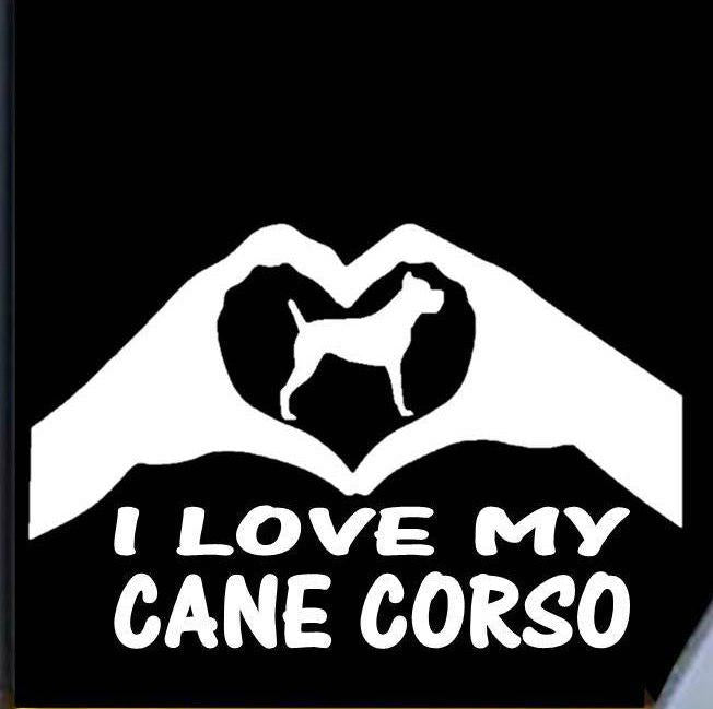 I love my Cane Corso Hund Aufkleber Auto Wohnmobil Laptop Wandtattoo Sticker Farbe&Größe wählbar