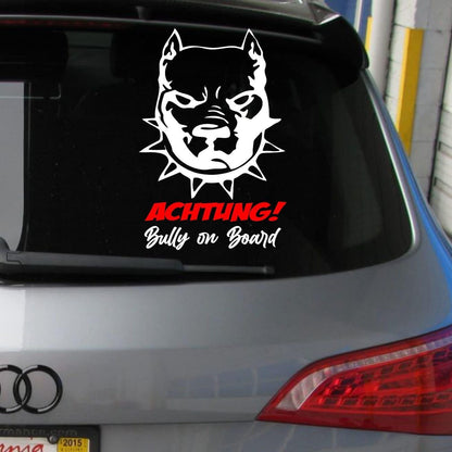 Achtung Bully ON Board Aufkleber Autoaufkleber American Bulldog Hunde Hunde Sticker Pitbull Bord