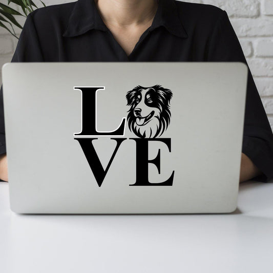 LOVE Herz Liebe Hunde Australian Shepherd Aussie Sheppie Aufkleber Auto Wohnmobil Laptop Wandtattoo Sticker Farbe&Grüße wählbar