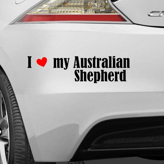 I love my Australian Shepherd Aussie Sheppie Aufkleber Auto Wohnmobil Laptop Wandtattoo Sticker Farbe&Grüße wählbar