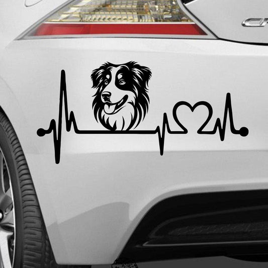 Herzschlag Hearbeat Australian Shepherd Aussie Sheppie Aufkleber Auto Wohnmobil Laptop Wandtattoo Sticker Farbe&Gr  e w hlbar