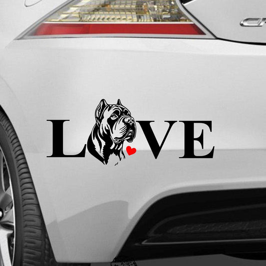 Love Herz Liebe Cane Corso Hund Aufkleber Auto Wohnmobil Laptop Wandtattoo Sticker Farbe&Größe wählbar