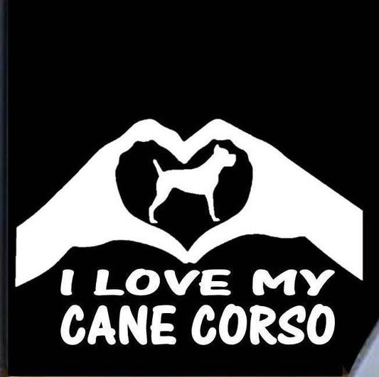I love my Cane Corso Hund Aufkleber Auto Wohnmobil Laptop Wandtattoo Sticker Farbe&Größe wählbar