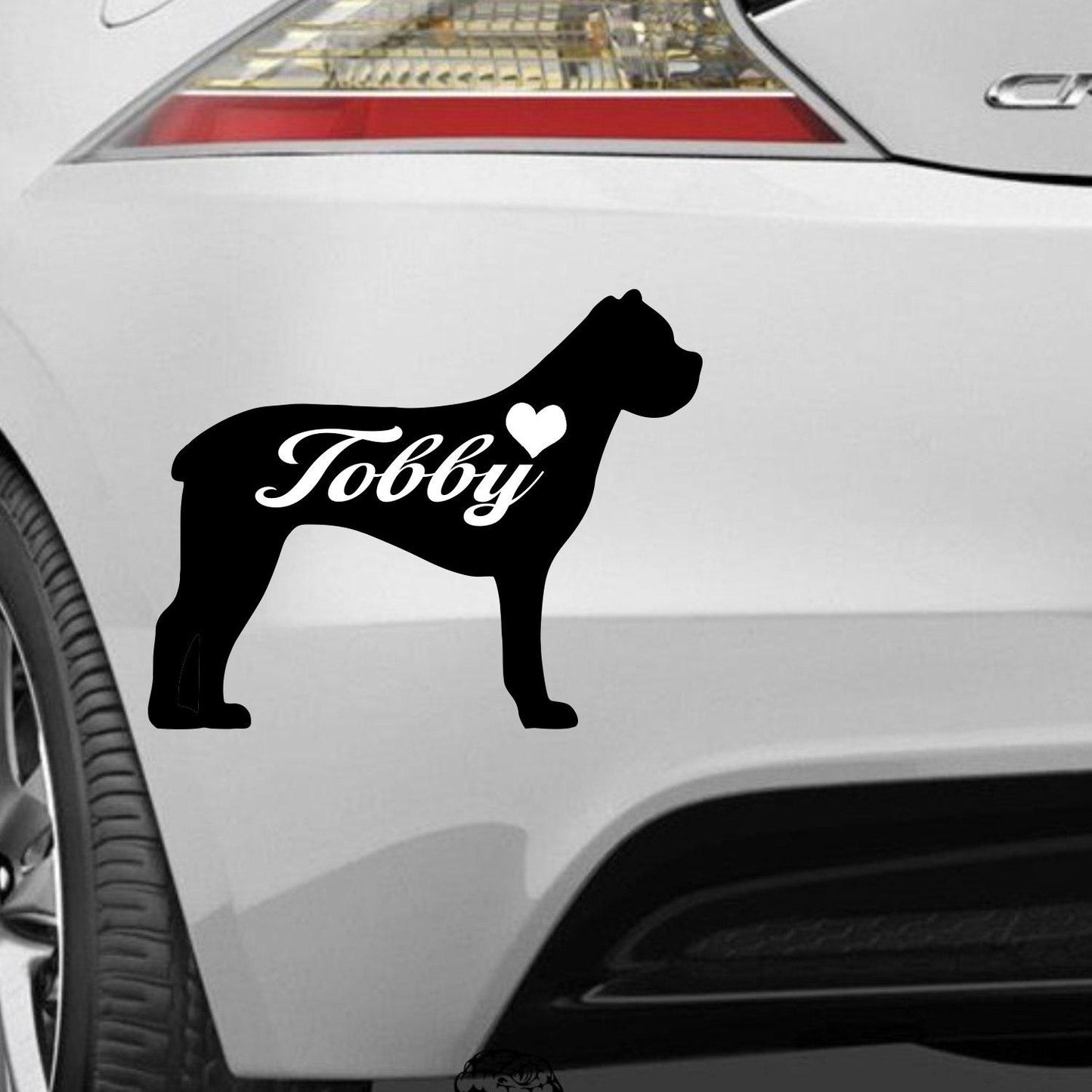 Hundename Name Umriss Wunschtext Cane Corso Hund Aufkleber Auto Wohnmobil Laptop Wandtattoo Sticker Farbe&Gr  e w hlbar