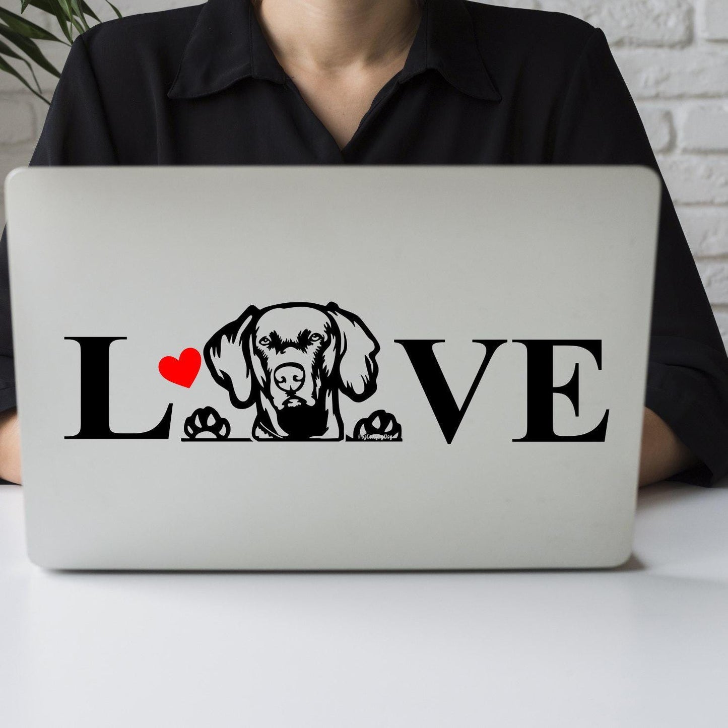 Love Herz Liebe Weimaraner Hund Aufkleber Auto Wohnmobil Laptop Wandtattoo Sticker Farbe&Größe wählbar