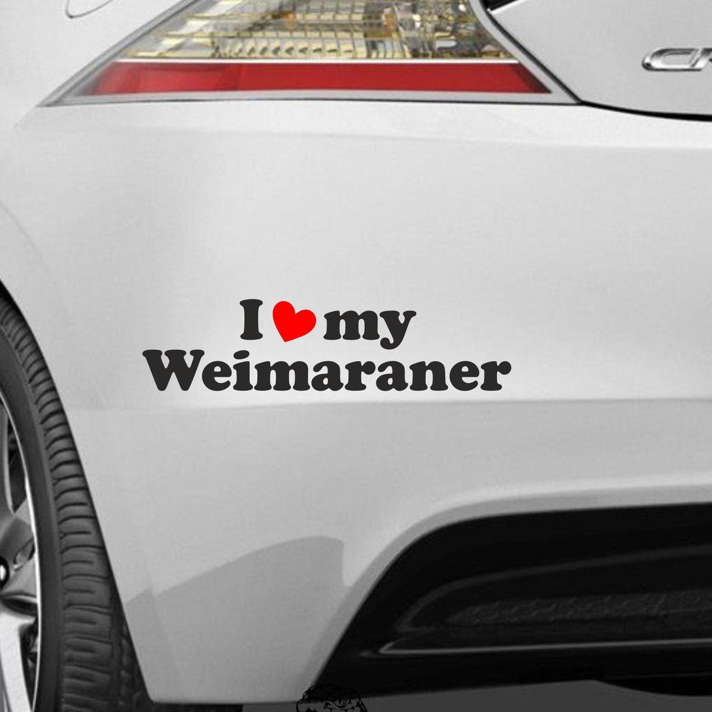 I love my Weimaraner Hund Aufkleber Auto Wohnmobil Laptop Wandtattoo Sticker Farbe&Größe wählbar