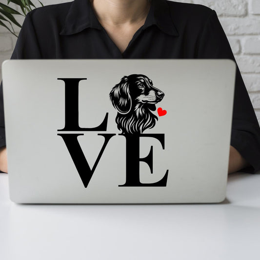 Hunde Love Herz Alpenländische Alpine Dachsbracke Sticker Aufkleber Auto Wohnmobil Laptop Sticker Farbe&Größe wählbar