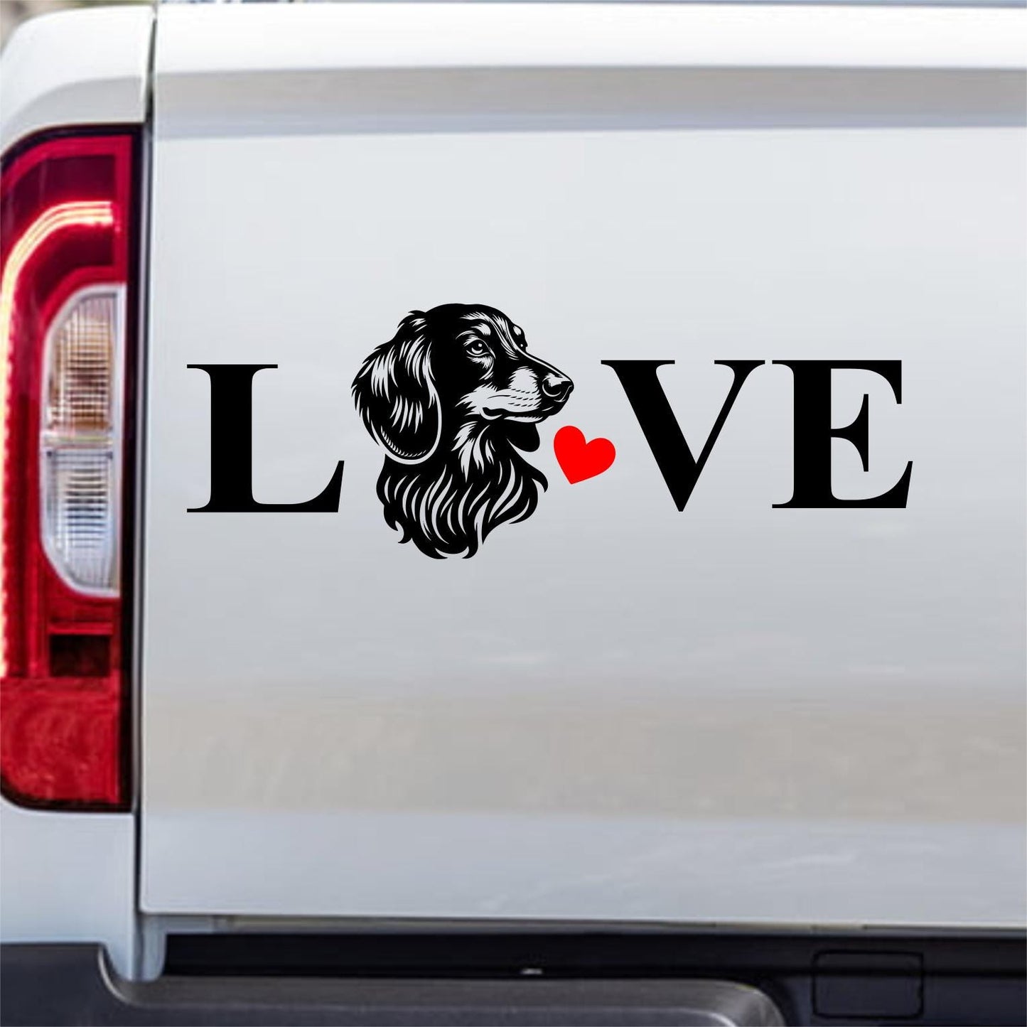 LOVE Alpenländische Alpine Dachsbracke Sticker Aufkleber Auto Wohnmobil Laptop Sticker Farbe & Größe wählbar
