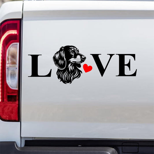 LOVE Alpenländische Alpine Dachsbracke Sticker Aufkleber Auto Wohnmobil Laptop Sticker Farbe & Größe wählbar